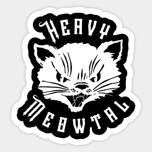 Heavy Meowtal Cat Heavy Metal Logo Sticker